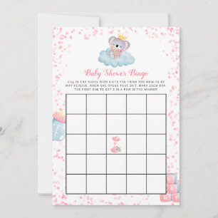 Girl Koala Bear Babydusche Bingo Card Einladung