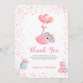 Girl Koala Bear Danke für die Baby Duschkarte (Vorne/Hinten)