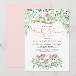 Girl Koala Bush Babies Baby Shower Einladungen