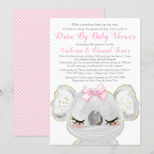 Girl Koala mit Maskenantrieb durch Babydusche Einladung
