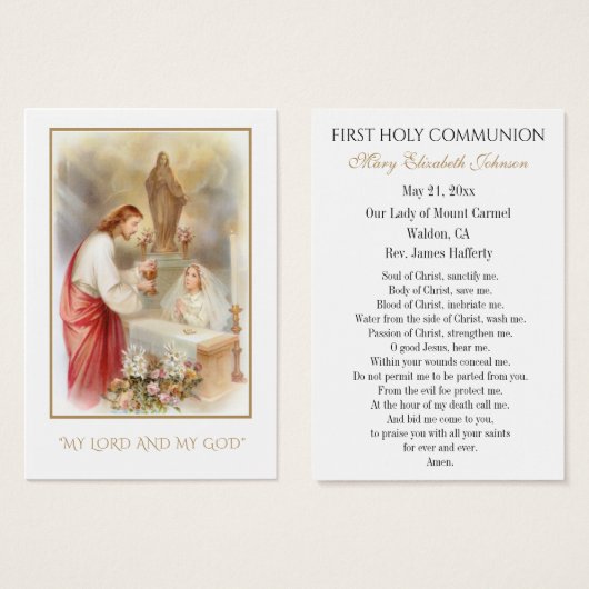 GIrl Kommunion Katholische Erinnerung an Heilige K (Vorne & Hinten)
