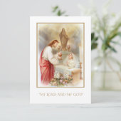 GIrl Kommunion Katholische Erinnerung an Heilige K Ankündigung (Stehend Vorderseite)