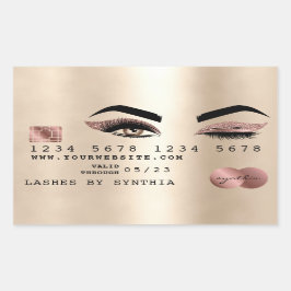 Girl Kreditkarte Make-up Wink Auge Gold Gold Rechteckiger Aufkleber