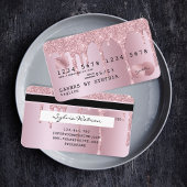 Girl-Kreditkarte Rose Gold Dripping Gold Visitenkarte
