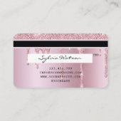 Girl-Kreditkarte Rose Gold Dripping Gold Visitenkarte (Rückseite)