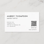 Girl-Kunde Vielen Dank QR Code White Visitenkarte (Rückseite)