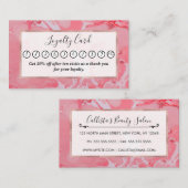 Girl Künstlerisch Modernes rosa Marmorsteinmuster Treuekarte (Vorne/Hinten)