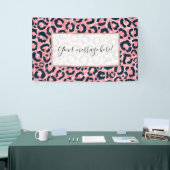Girl Künstlerisch Pink Blue Leopard Animal Print Banner (Messeveranstaltung)
