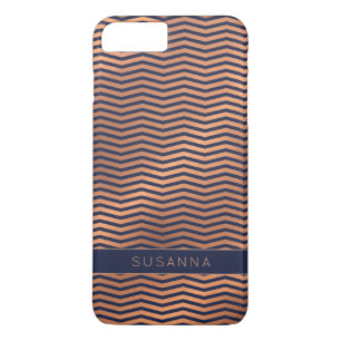 Girl Kupfer Rose Gold Foil Navy Zickzack Case-Mate iPhone Hülle