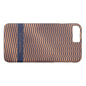 Girl Kupfer Rose Gold Foil Navy Zickzack Case-Mate iPhone Hülle (Rückseite (Horizontal))