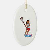 Girl Lacrosse Player - Dunkel Keramikornament (Rechts)