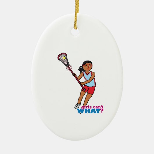 Girl Lacrosse Player - Dunkel Keramikornament (Vorne)