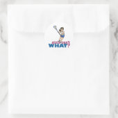 Girl Lacrosse Player in Blue Runder Aufkleber (Tasche)