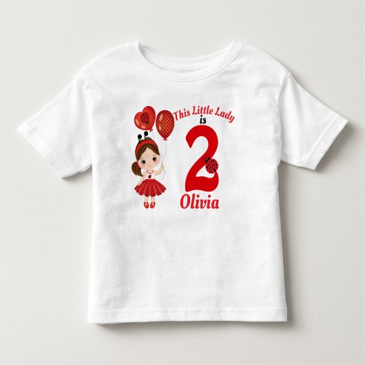 Girl Ladybug Birthday Toddler Fine Jersey T - Shir Kleinkind T-shirt (Vorderseite)