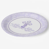 Girl Lavender Lila Taufen Papier Teller (Schrägansicht)