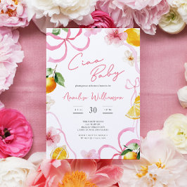 Girl Lemon Ciao Baby Italian Baby Shower Einladung