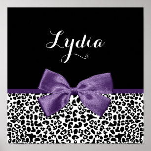 Girl Leopard drucken Hübsche Lila Multifunktionsl Poster