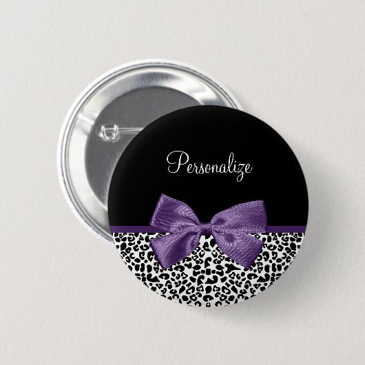 Girl Leopard drucken Hübsche Lila Multifunktionsle Button (Vorne & Hinten)