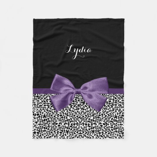 Girl Leopard drucken Hübsche Lila Multifunktionsle Fleecedecke (Vorderseite)