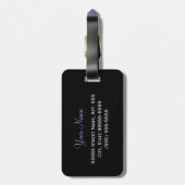 Girl Leopard drucken Hübsche Lila Multifunktionsle Gepäckanhänger (Rückseite vertikal)