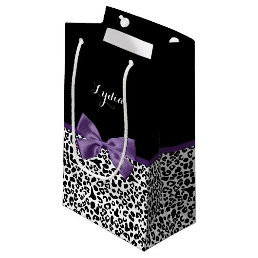 Girl Leopard drucken Hübsche Lila Multifunktionsle Kleine Geschenktüte (Vorderseite Schrägansicht)