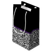 Girl Leopard drucken Hübsche Lila Multifunktionsle Kleine Geschenktüte (Rückseite Schrägansicht)