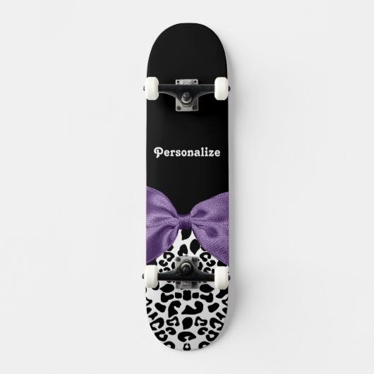 Girl Leopard drucken Hübsche Lila Multifunktionsle Skateboard (Vorderseite)