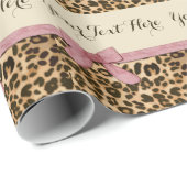 Girl Leopard Print Baby Pink Bow Geschenkpapier (Rolleneckpunkt)