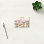 Girl Leopard Print Baby Pink Bow Post-it Klebezettel (Büro)