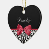 Girl Leopard Print helle rote Band mit Namen Keramik Ornament (Links)