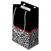 Girl Leopard Print helle rote Band mit Namen Kleine Geschenktüte (Rückseite Schrägansicht)