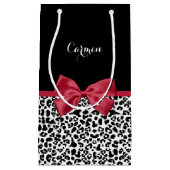 Girl Leopard Print helle rote Band mit Namen Kleine Geschenktüte (Vorderseite)