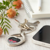 Girl Leopard Print helle rote Band mit Namen Schlüsselanhänger (Seite)