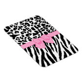 Girl Leopard Zebra Animal Print und Niedlicher ros Magnet (Rechte Seite)
