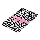 Girl Leopard Zebra Animal Print und Niedlicher ros Magnet (Linke Seite)