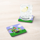 Girl Leprechauns Regenbogen und Gold Getränkeuntersetzer (Rechte Seite)