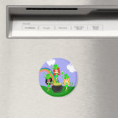 Girl Leprechauns Regenbogen und Gold Magnet (In Situ (Geschirrspüler))