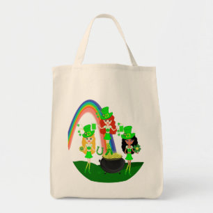 Girl Leprechauns Regenbogen und Gold Tragetasche