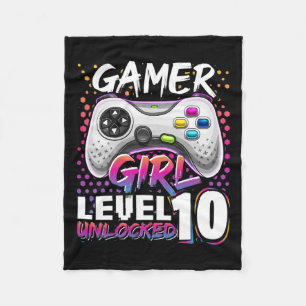 Girl Level 10 Entsperrtes Videospiel Geburtstagsge Fleecedecke