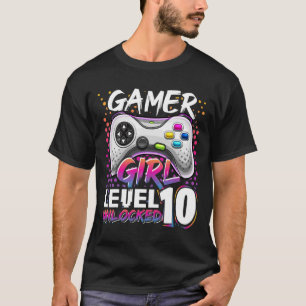 Girl Level 10 Entsperrtes Videospiel Geburtstagsge T-Shirt