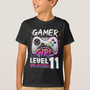 Girl Level 11 Entsperrtes Videospiel 11. Geburtsta T-Shirt