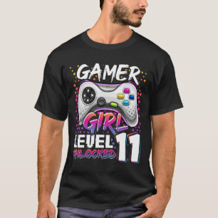 Girl Level 11 Entsperrtes Videospiel 11. Geburtsta T-Shirt