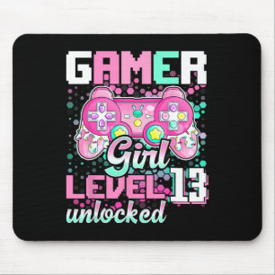 Girl Level 13 Entsperrtes Videospiel 13. Geburtsta Mousepad