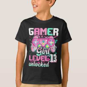 Girl Level 13 Entsperrtes Videospiel 13. Geburtsta T-Shirt