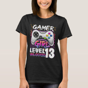 Girl Level 13 Entsperrtes Videospiel 13. Geburtsta T-Shirt