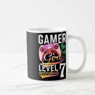 Girl Level 7 Unlocks Videospiel 7. Geburtstag Kaffeetasse