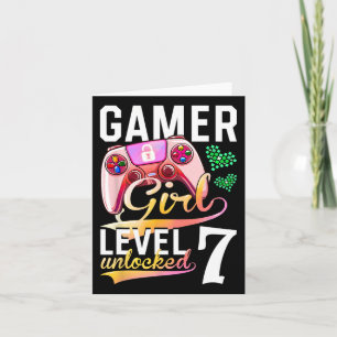 Girl Level 7 Unlocks Videospiel 7. Geburtstag Karte