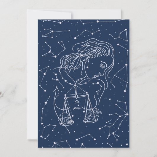 Girl Libra Zodiac Sign Einladung (Vorderseite)