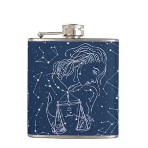Girl Libra Zodiac Sign Flask Flachmann