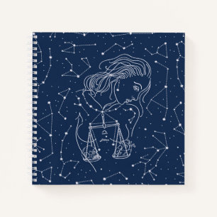 Girl Libra Zodiac Sign Notizblock